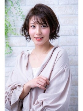 ヘアーアートシフォン 池袋西口店(Hair art chiffon) 3Dカラーオリーブアッシュ似合わせカットふわミディボブディ