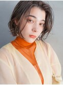 くびれ/ショートボブ/かきあげ/暗髪ベージュ/髪質改善/20代30代
