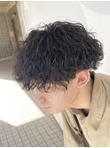 簡単セット波巻きスパイラル黒髪無造作マッシュ【BLAZE 大庭】