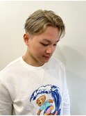 メンズカット ブロンド ツーブロック ケアブリーチ
