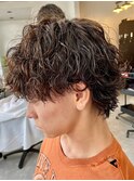 波巻きパーマメンズマッシュウルフツイストスパイラルパーマ