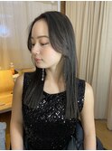 顔周り/オリーブグレージュ/透明感カラー/ストレートヘア/艶髪
