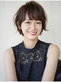 綺麗かわいい似合わせショートくすみベージュカラー