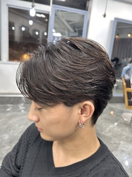 キングオブヘア バイ ノイズ 梅田茶屋町店(KING of hair by NOISM) センターパートメンズ髪型マッシュウルフニュアンスパーマ