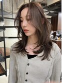 韓国ヘアーハッシュカットレイヤーカットグレージュブリーチ無し