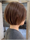 表参道髪質改善カラーハンサムショートボブアッシュブラウン30代