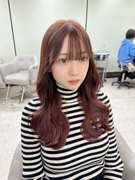 オズ 郡山桑野店(OZ) ミニウルフチェリーブラウンホワイトグレージュフェザーパーマ