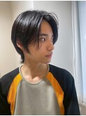 爽やかメンズ☆無造作センターパートマッシュナチュラル黒髪