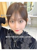 前髪顔まわり小顔似合わせミディアムレイヤーグレージュカラー！