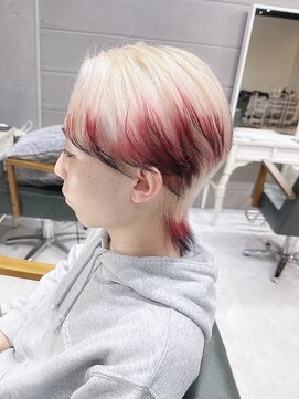 デイズ(days) ホワイトカラーウルフに毛先エンドカラーデザインカラー