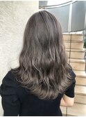 透明感カラー 艶髪 暗髪 ダークグレー アッシュグレージュ