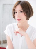 センターパートの前下がりワンレン大人ボブf古河20代30代40代