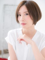 ドクターズ サロン ラブ(Dr's Salon LAB)&nbsp;センターパートの前下がりワンレン大人ボブf古河20代30代40代