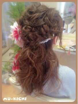 むーきち 吉祥寺(mu-kichi) ゆる盛り 編み込みハーフアップ 【mu-kichi 吉祥寺】