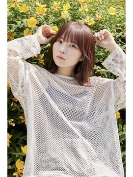 ヘアメイク マージ(hair make merge) 《東住吉区/デザインカラー》ゆるミディアム×ピンクブラウン