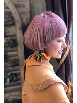 レト 新小岩(reto) 厚めバングスリークボブ×パールピンク