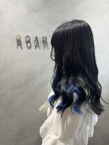 ロアー(ROAR) 寒色系インナーカラー　ブルーxブラック