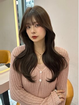 ボタン シブヤ(VOTAN SHIBUYA) 韓国ヘア/顔まわりカット/くびれヘア/前髪/ラベンダーグレージュ