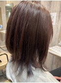 大人かわいいレイヤーカット ウルフ 秋カラーベージュ ブラウン