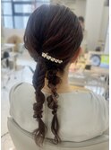 【山田】ツイン編みおろし　結婚式ヘアアレンジ