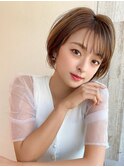 30代シースルーぱっつん前髪で可愛いくびれボブ結べるボブ