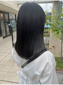 黒髪ストレートヘア　オージュアトリートメント　艶髪
