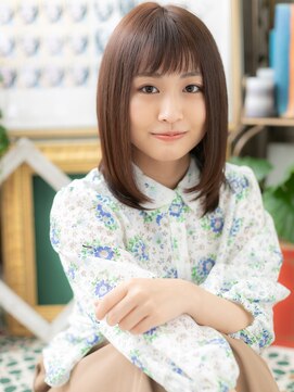 カバーヘア ブリス 上尾西口店(COVER HAIR bliss) 大人可愛いオン眉小顔内巻きワンカールミディh4上尾20代30代40代