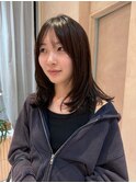 【晴音】ミディアムレイヤー/ダークブラウン/ミディアム/20代