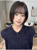 レイヤーボブ前髪イメチェン外はね切りっぱなし20代30代渋谷
