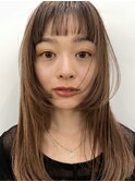 ◎レイヤーカット/小顔/ココアベージュ/オン眉/フルバング/大宮