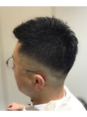 ソフトモヒカン×スキンフェード　/刈り上げ/クロップ/バズ