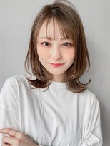 リヤン 表参道(lyann)&nbsp;ショコラベージュ ボブルフ  ベビーバング カール くびれヘア