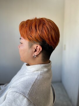 ソイクフ 四条大宮店(SOY-KUFU) 【soy-kufu】MEN'S HAIRオレンジカラーマッシュパーマショート