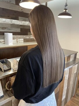 サンタフェ 岡崎店(Santa'Fe) 脱白髪染め白髪ぼかしカラー/ロング