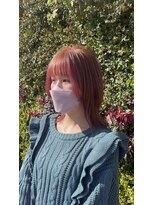 ソイルアヴェダ(Soil AVEDA)&nbsp;ウルフ風ミディアムブリーチなしピンク