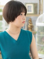 カバーヘア イヴ 戸頭店(COVER HAIR EVE)&nbsp;バレイヤージュ黒髪小顔ミニボブマッシュTb4戸頭20代30代40代