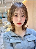 アプリコットオレンジくびれヘアハイライトカラー名古屋ショート