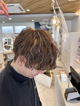 ラランジェ 緑井店(LARANJE) ツーブロックマッシュ×波巻き×ハイライトカラー