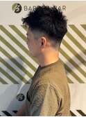 バーバーが作るアップバング爽やかショート ヘアカラー#5