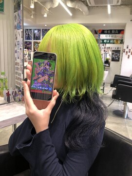 トーキョー オタクヘアー(TOKYO OTAKU HAIR) ジョジョ 空条徐倫 推しカラー ウルフカット インナーカラー