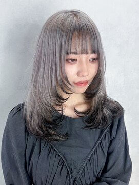 アルバム 池袋(ALBUM) ロング顔周りレイヤー韓国ヘアおくれ毛_F0588