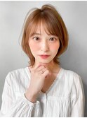 艶感サイドバング似合わせカットくせ毛風カールこなれヘア