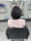 小顔ひし形 レイヤーカット 透明感カラー
