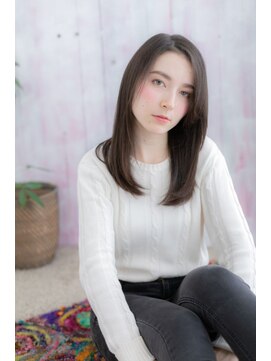 ヘアアンドビューティー ミック(Hair & Beauty miq) ナチュラルな透明感…黒髪アッシュストレート