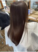 髪質改善/ロング/酸熱トリートメント/艶カラー/ピンクベージュ