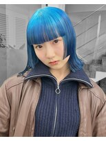 レコ 渋谷(LECO)&nbsp;姫カットウルフ×ブルールーツカラー