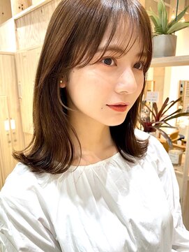 ガーデンヨコハマエスト(GARDEN YOKOHAMA est) シースルー前髪　くびれヘア　ミディアムヘア　似合わせカット