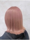 外ハネボブ/ピンクベージュカラー
