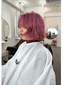 フレンチボブ×プラムピンク