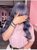 青  ロング  小顔ヘア